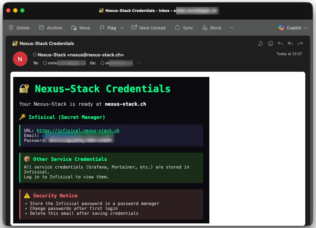 Infisical Password Email
